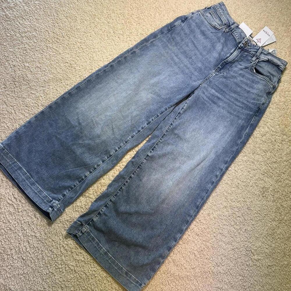 GUESS Eco Bellflower Cropped Wide Leg Jeans Adventurist size 25 NWT